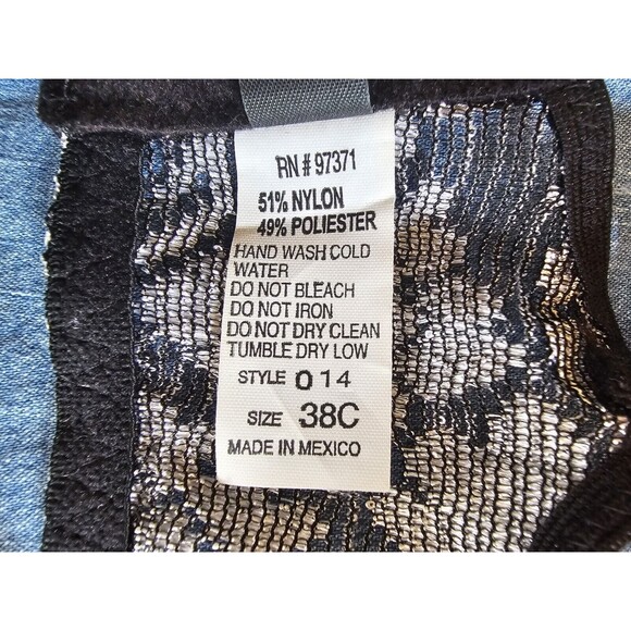 donna l'oren Bra Womens Black & White Lace Underwire Unpadded Size 38C - Picture 7 of 8